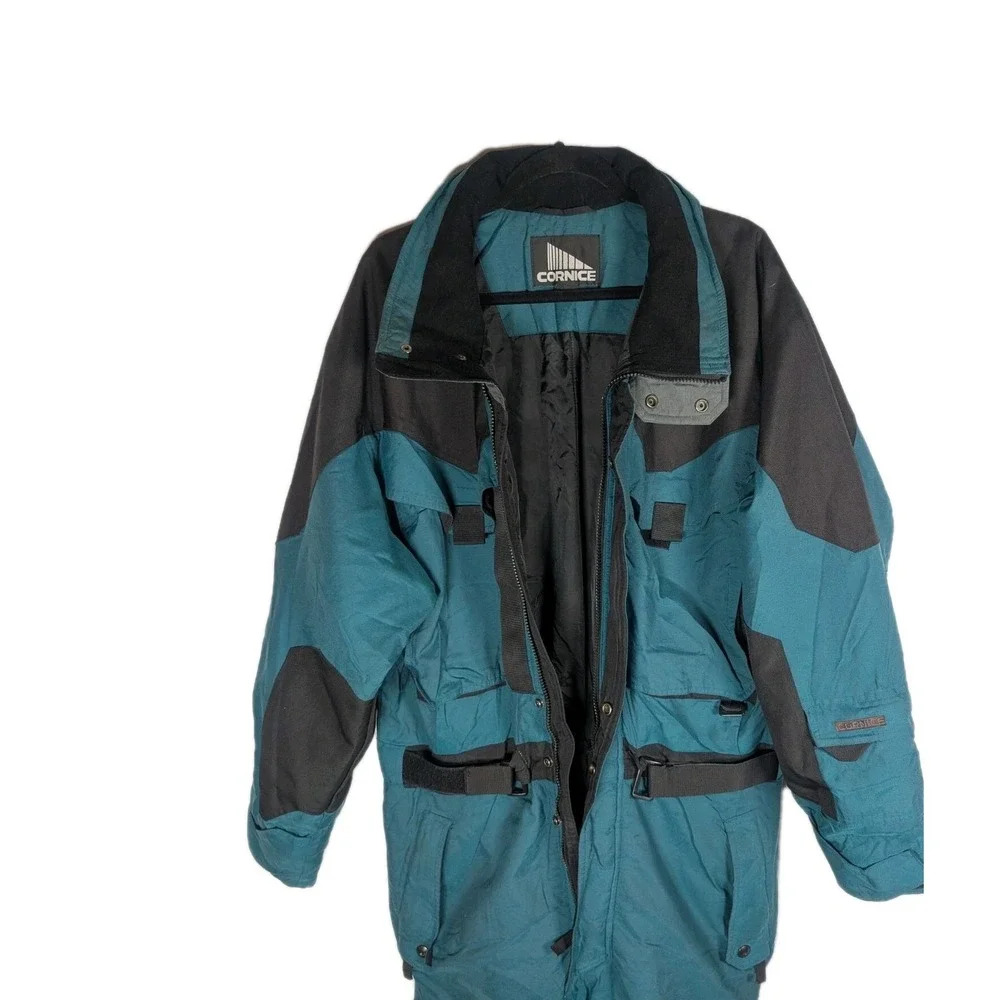 Cornice Snowsuit SkiSuit One Piece Green Snow Bib, Retro, Vintage, Size LARGE!!